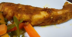 秋鮭のムニエル カレー風味で
