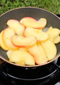 りんご狩りで、簡単、焼きリンゴ　