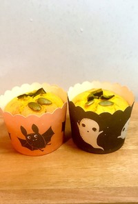 ハロウィンに♡かぼちゃカップケーキ