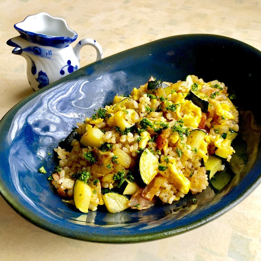 ズッキーニとベーコンのピラフ by お料理ニャロメ 【クックパッド】 簡単おいしいみんなのレシピが394万品