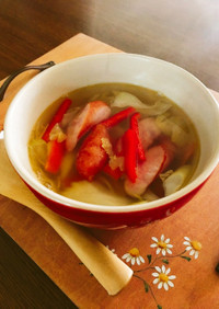 冷凍食品♡野菜スープ（ソーセージ）