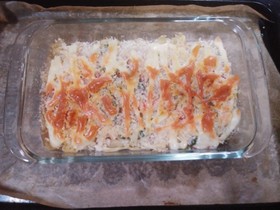 パン粉焼きカニカマグラタン(簡単)