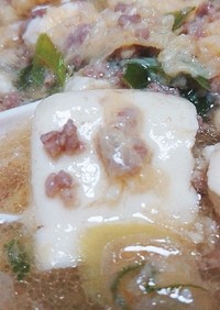 豆腐とひき肉の風邪引きスープ