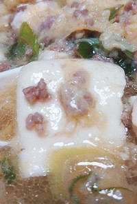 豆腐とひき肉の風邪引きスープ