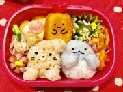 キャラ弁 すみっコぐらし トカゲ・ねこの写真