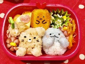 キャラ弁 すみっコぐらし トカゲ・ねこ