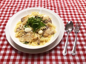 ブリの味噌クリームパスタ