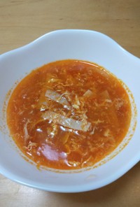 冷凍トマトの中華風スープ