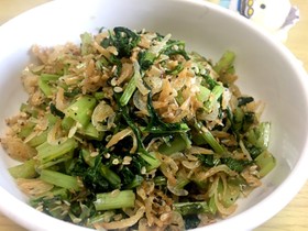 かぶの葉と桜えびのふりかけ●麺つゆで簡単