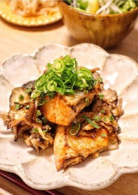 秋鮭と舞茸の明太マヨ醤油