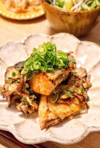 秋鮭と舞茸の明太マヨ醤油