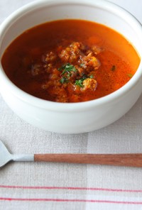 【洋食編】ひき肉のトマトカレースープ玉