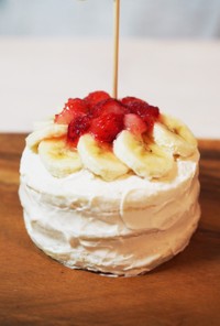 1歳の誕生日ケーキ〜冷凍イチゴ使用〜