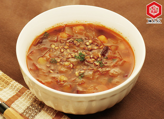 お豆ともち麦のトマトスープの画像