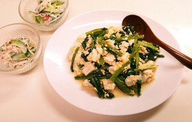 簡単♪美味しい☆小松菜と豆腐の卵とじ