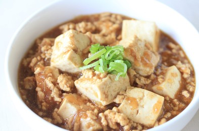胃にやさしい煮込んでつくる麻婆豆腐の写真
