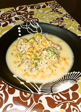圧力鍋2分!!ふっくら大豆の鶏スープ♪