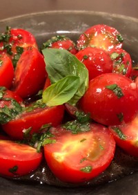 トマトとバジルのシンプルマリネ