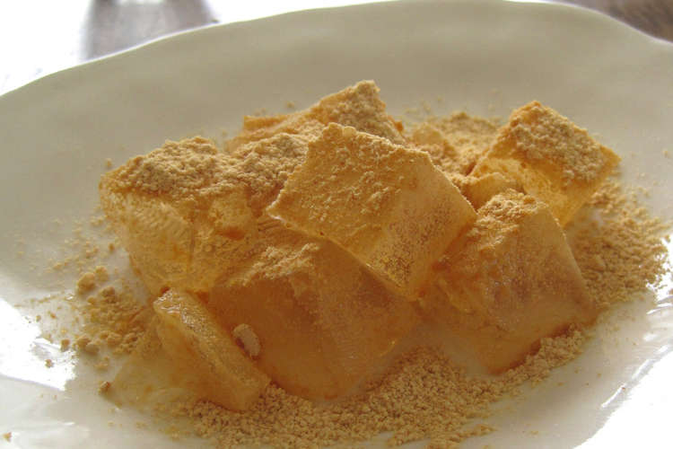 ゼラチンで フルフル簡単わらび餅風ゼリー レシピ 作り方 By アキコフスキー クックパッド 簡単おいしいみんなのレシピが371万品