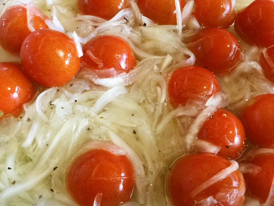 スピードレシピ／トマトと玉ねぎの甘酢漬けの画像