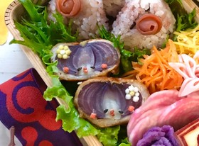 【簡単】キャラ弁 おかず 紫玉ねぎ肉巻き