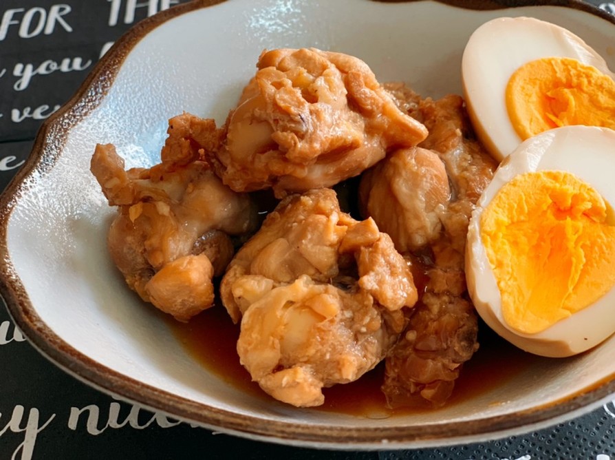 鶏手羽元と半熟卵のポン酢煮の画像
