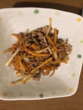 ひき肉大根の皮炒め
