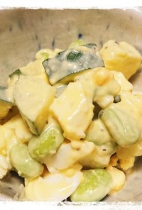 枝豆ときゅうりの卵サラダ