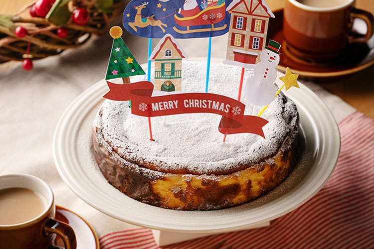 雪降る街のクリスマスバスクチーズケーキ レシピ 作り方 By Pixus クックパッド