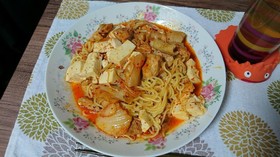 キムチの煮込みそば
