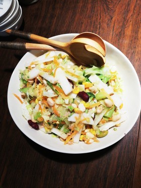 具沢山大根とサラダ豆のツナ和えサラダ★☆
