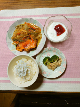 ヨウサマの減塩朝食鮭のあんかけ⑳