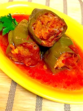 豚こまで肉詰めピーマン☆ドルマ