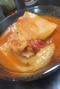 白菜と鳥モモのトマトスープ 