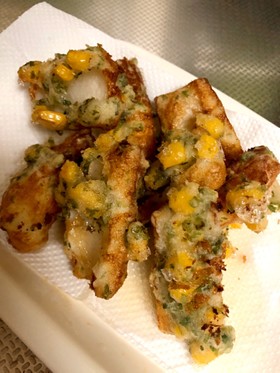 子供も大好き!!竹輪の磯辺コーン揚げ
