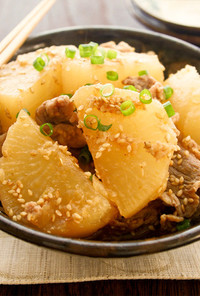韓国風ピリ辛大根と牛肉の煮物