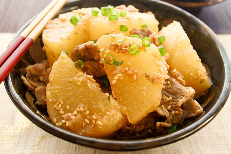 韓国風ピリ辛大根と牛肉の煮物 レシピ 作り方 By かどや製油 クックパッド