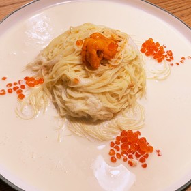 雲丹とイクラの『冷製カルボナーラパスタ』