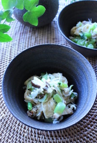 小松菜の茎とジャコのピリ辛炒め