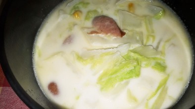 時短　牛乳スープの写真