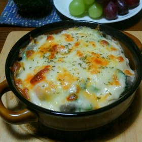 ケチャップライス☆海老きのこドリア