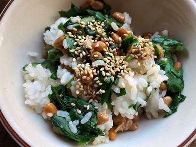 納豆とニラのシンプル混ぜご飯の写真