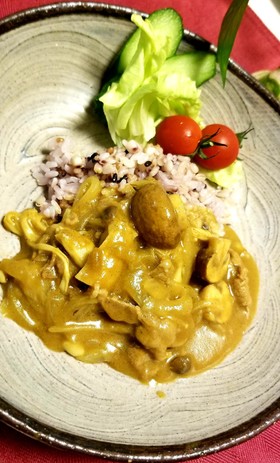 【薬膳】柿ときのこの秋カレー