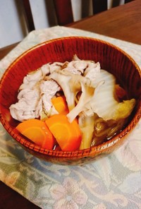白菜と豚肉のあったか鍋風スープ