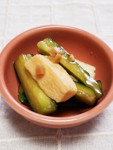生姜たれドレッシングきゅうり・長芋の漬物の写真