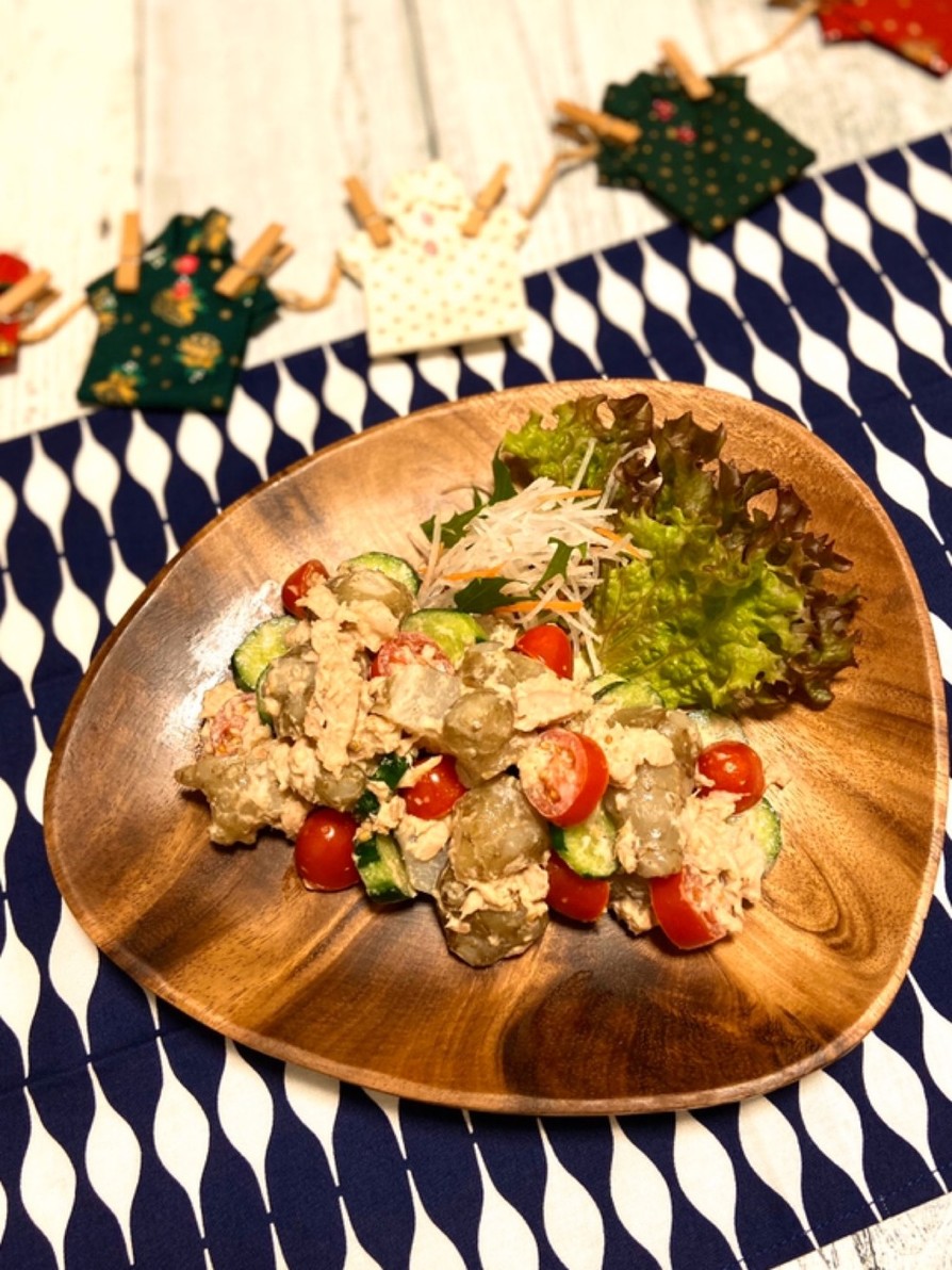 クリスマスカラーな☆菊芋とツナのサラダの画像
