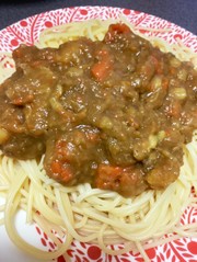 【17作目】ごろごろ具材カレーのパスタ!の写真