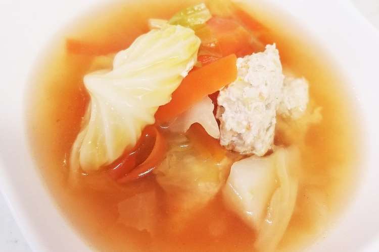 鶏団子の野菜コンソメスープ レシピ 作り方 By Sima Ma クックパッド 簡単おいしいみんなのレシピが356万品