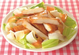 さつま揚げと春キャベツのレンジ蒸し