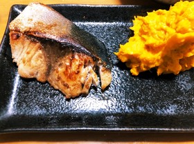 昼ご飯☆ブリのガリ醤油焼とカボサラ